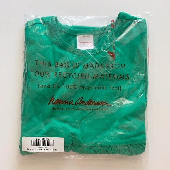 NEW Hanna Andersson Green Girl Play Dress with Pockets 5T - Picture 8 of 8